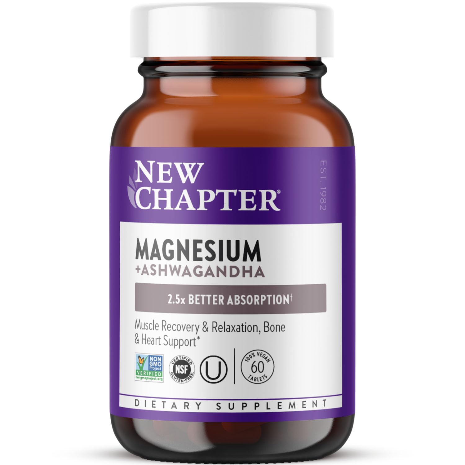 New Chapter frente del empaque muestra formulación y beneficios clave