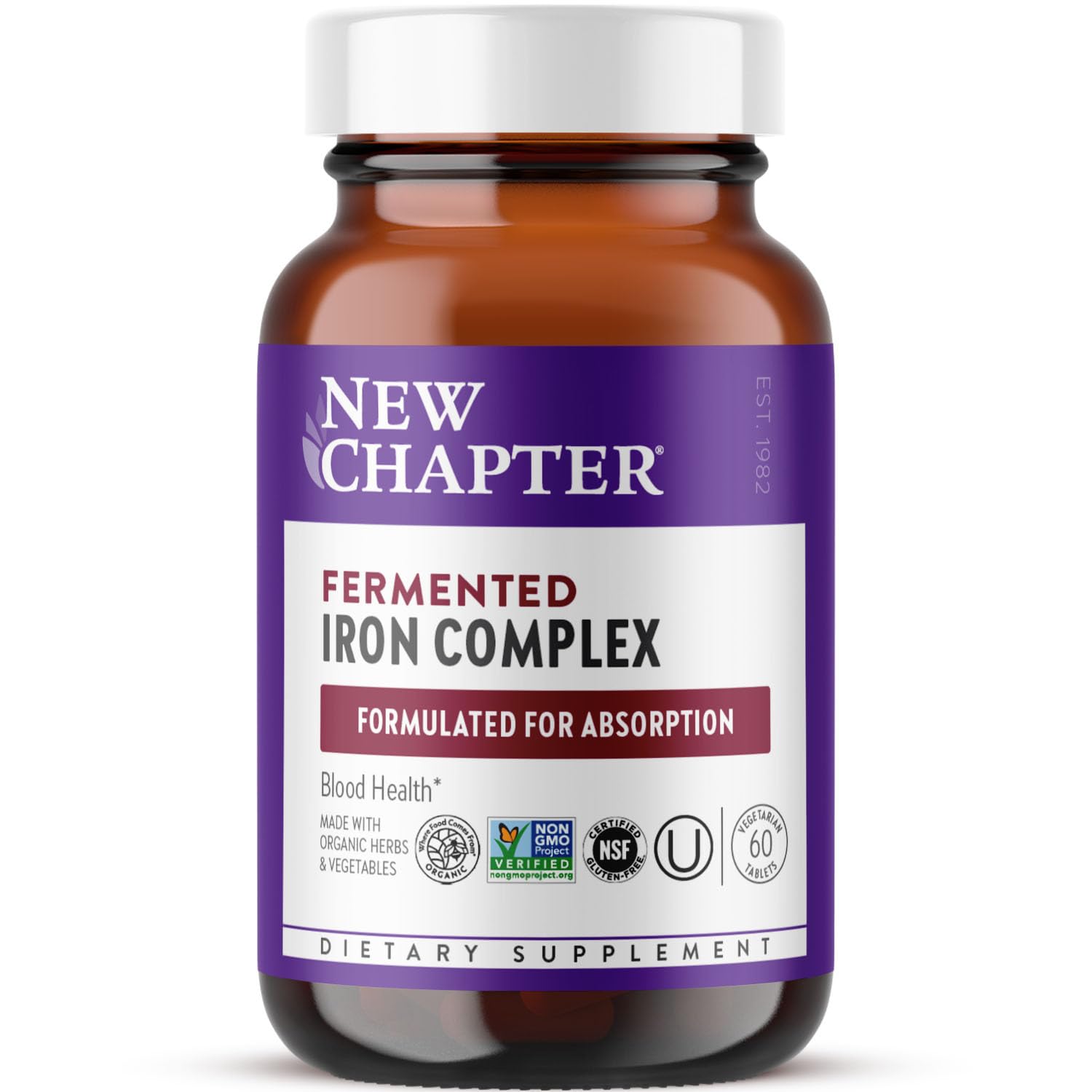 New Chapter empaque frontal mostrando fórmula fermentada y beneficios digestivos