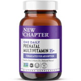New Chapter frontal del envase mostrando fórmula prenatal 35+ y beneficios