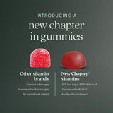 New Chapter gomitas frambuesa servidas en mesa, aspecto natural y apetitoso