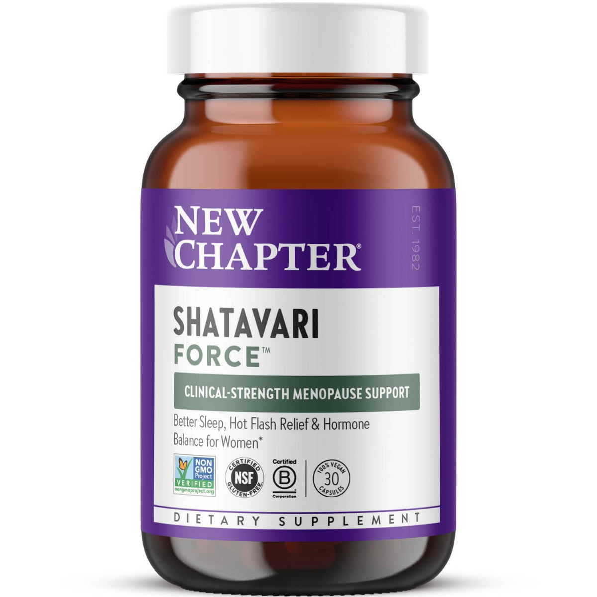 New Chapter envase frontal mostrando suplemento para menopausia y sueño