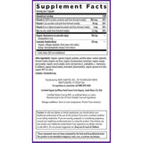 New Chapter tabla de información nutricional y certificaciones del producto
