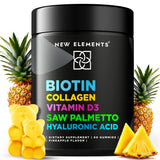 New Elements envase frontal mostrando las gomitas y beneficio práctico