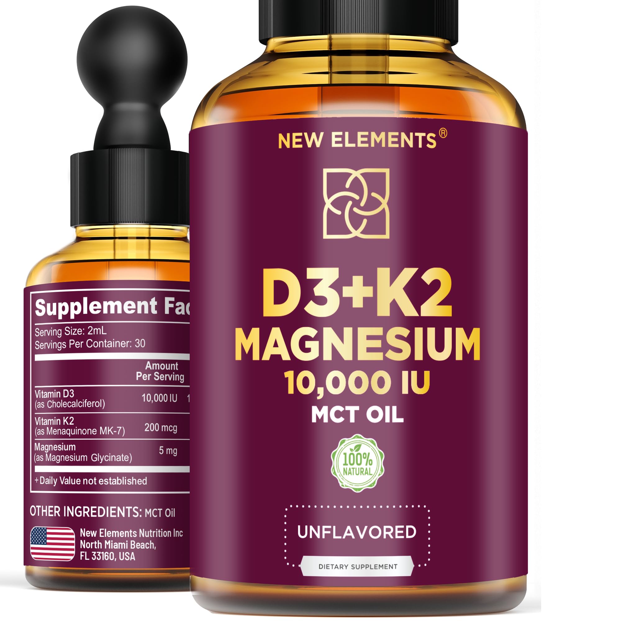 New Elements frontal del envase mostrando dosis y beneficios
