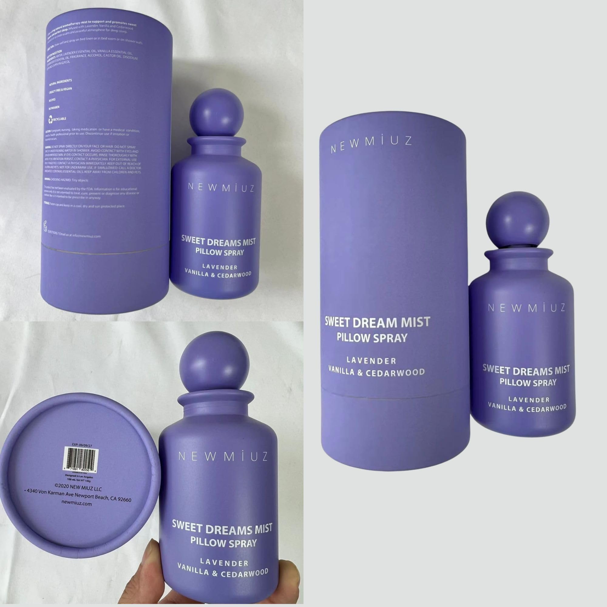 New Miuz ambiente de dormitorio con el spray en mesita generando calma