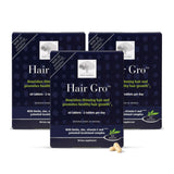 NEW NORDIC caja frontal Hair GRO mostrando etiqueta y cantidad 180 tabletas