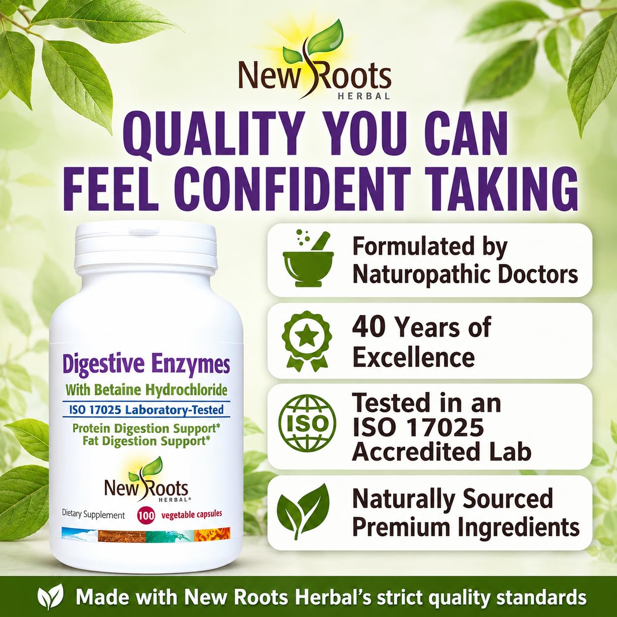 NEW ROOTS HERBAL bilis bovina y betaína HCl ilustrando apoyo graso