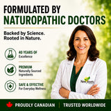 NEW ROOTS HERBAL cápsulas en mano mostrando cantidad práctica
