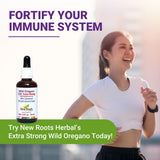 NEW ROOTS HERBAL empaque abierto con información y pruebas de laboratorio