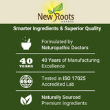 NEW ROOTS HERBAL vista lateral del envase indicando 90 cápsulas