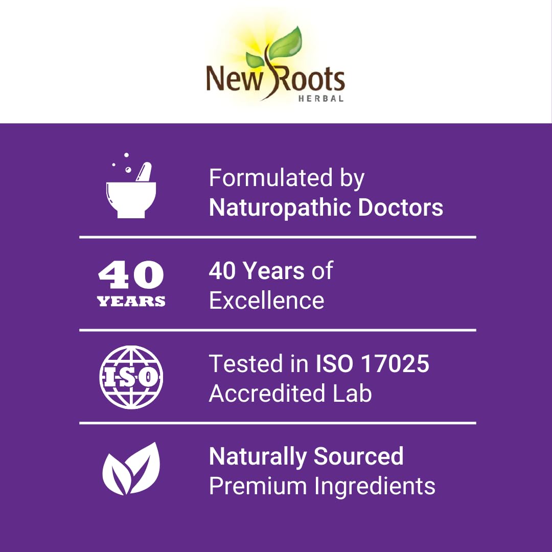 NEW ROOTS HERBAL frasco en su empaque mostrando presentación lista para venta