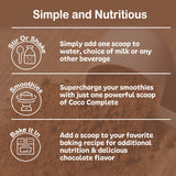 New Vitality Coco Complete etiqueta con ingredientes y beneficios claros