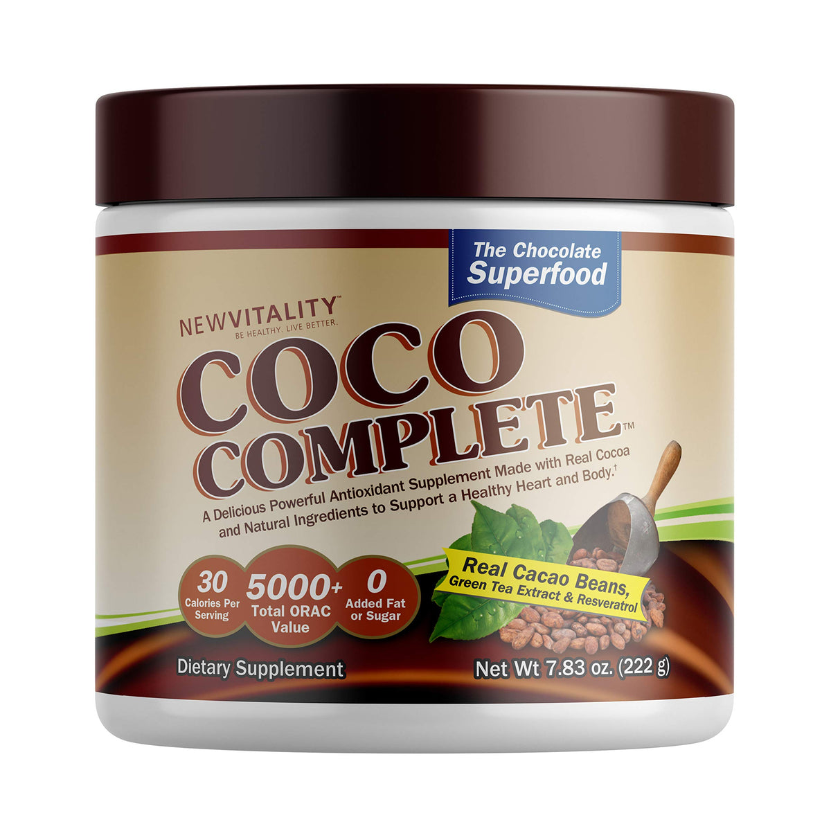 New Vitality Coco Complete envase frontal mostrando diseño y porciones