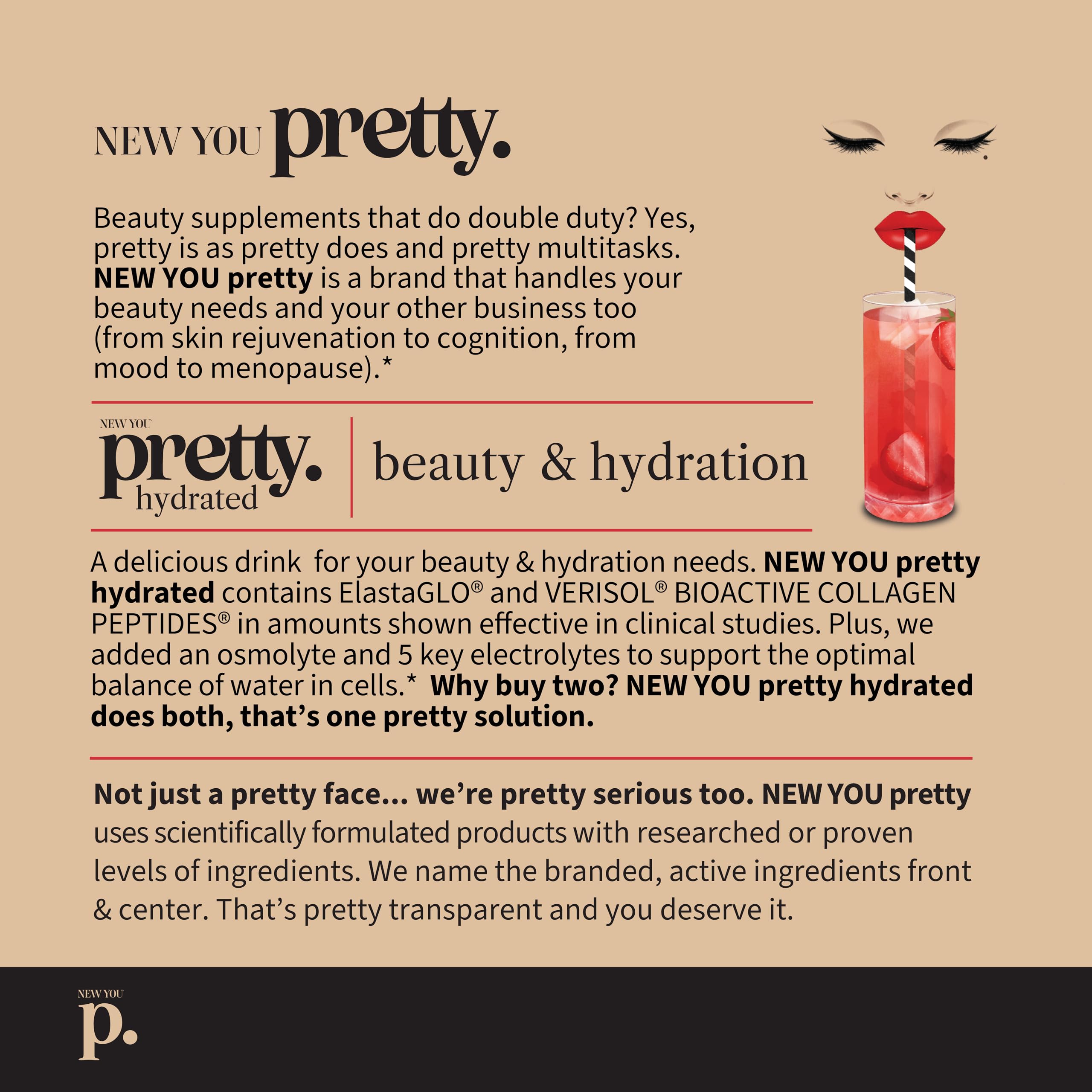 NEW YOU pretty comparación de tamaño junto a botella para apreciar formato portátil