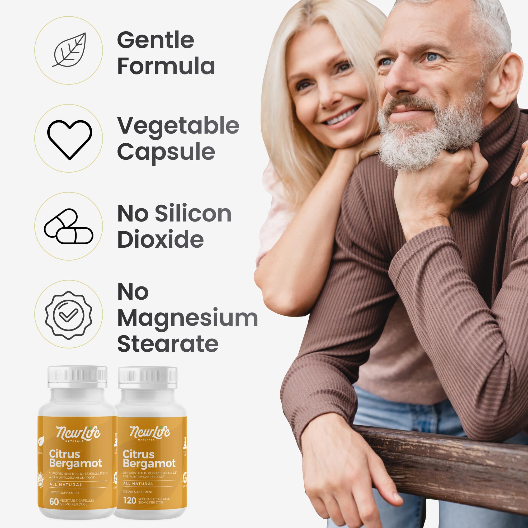 NewLife Naturals botella abierta con cápsulas para visualizar cantidad por envase