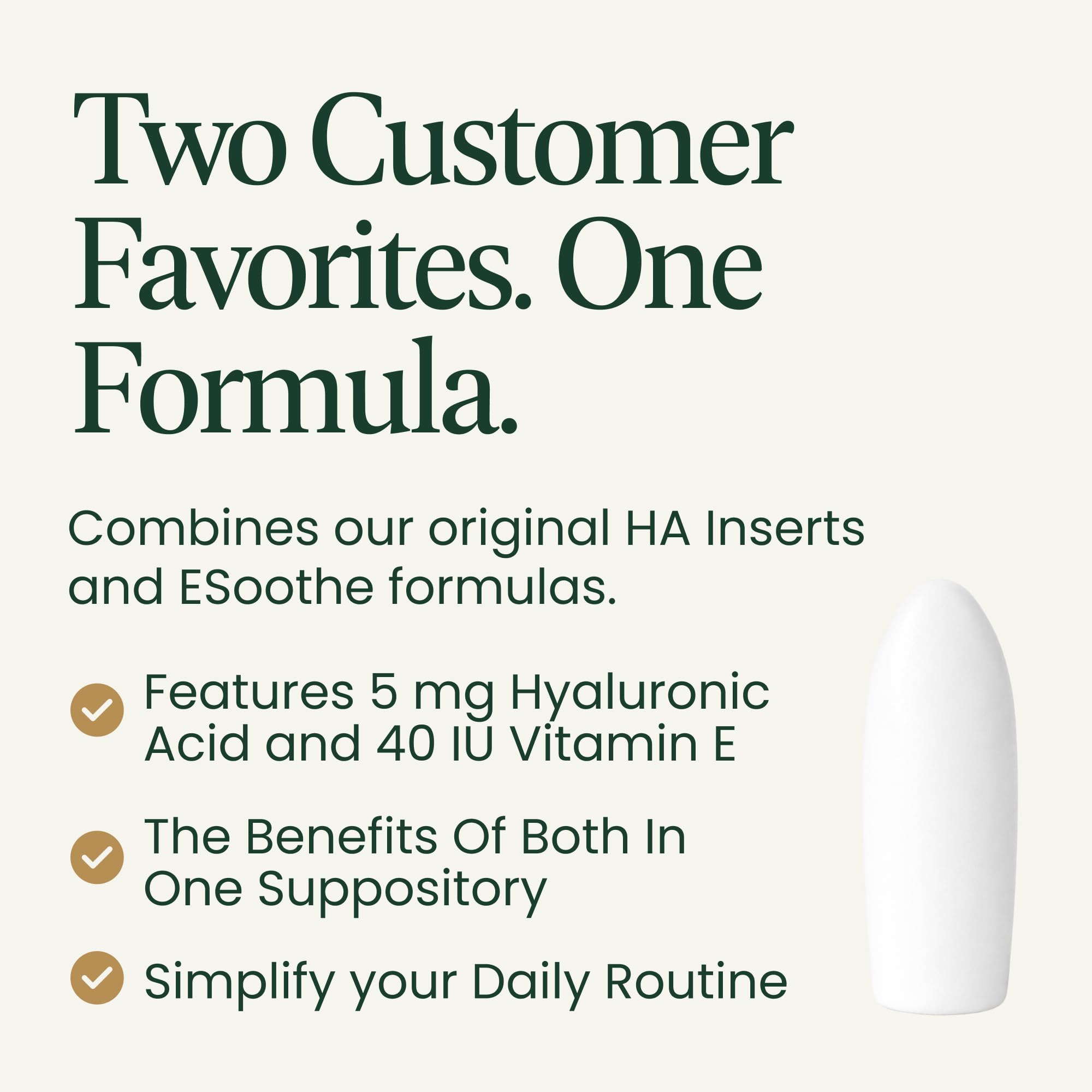 NewLife Naturals primer plano del supositorio mostrando textura y pureza