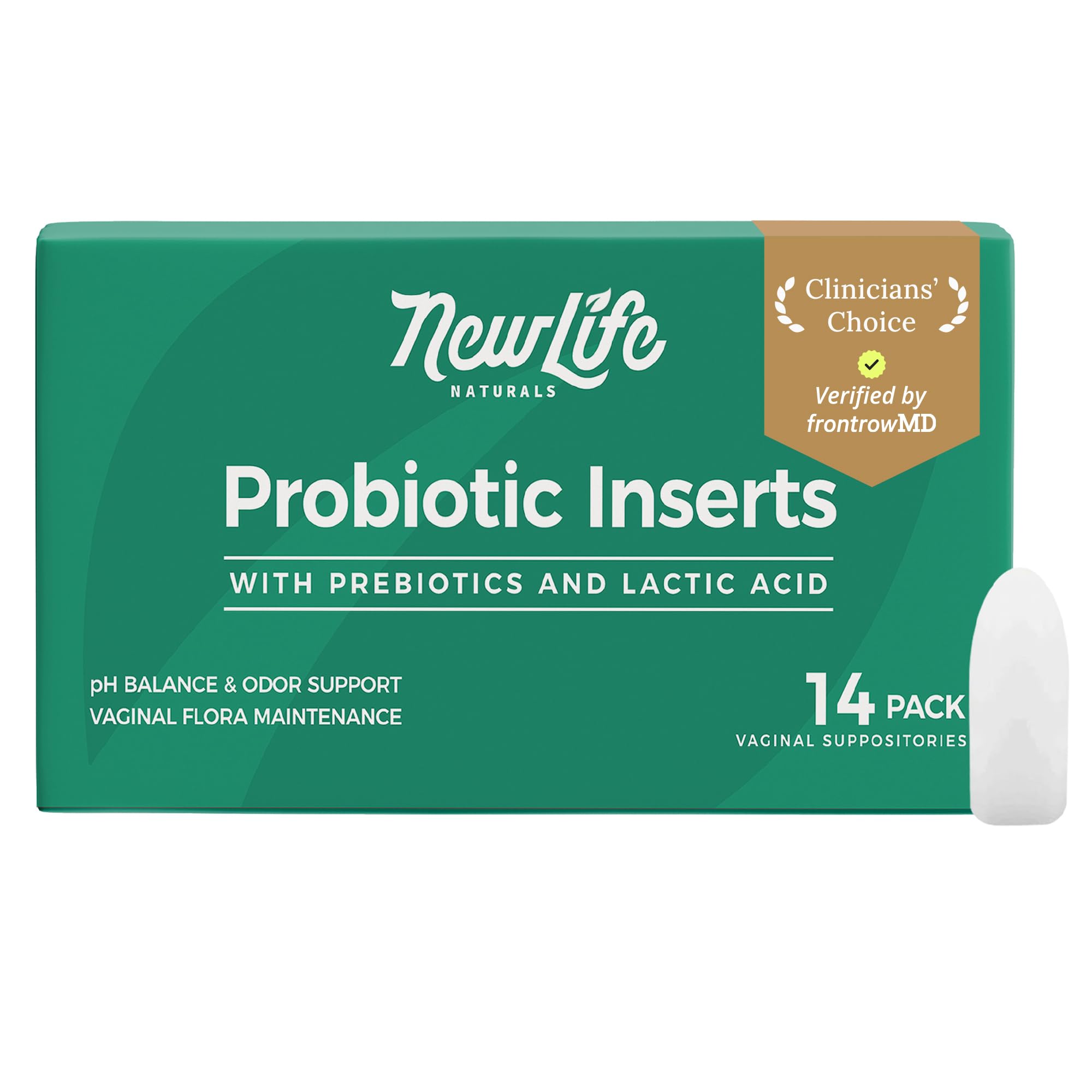 NewLife Naturals empaque frontal mostrando 14 inserts y descripción clara