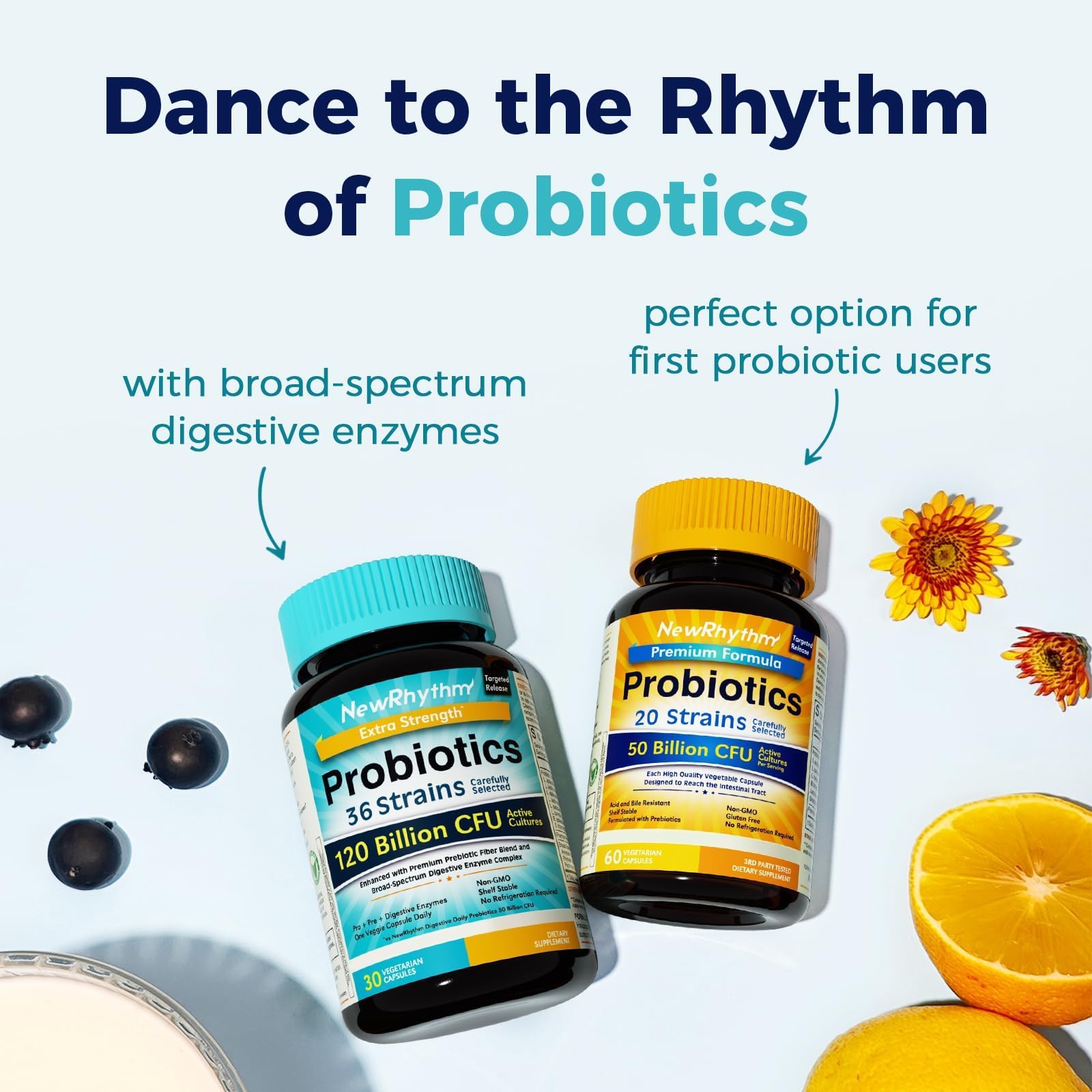 NewRhythm etiqueta con lista de ingredientes, claridad en composición limpia