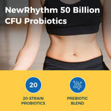 NewRhythm vista de polvo prebiótico indicando apoyo a bacterias beneficiosas