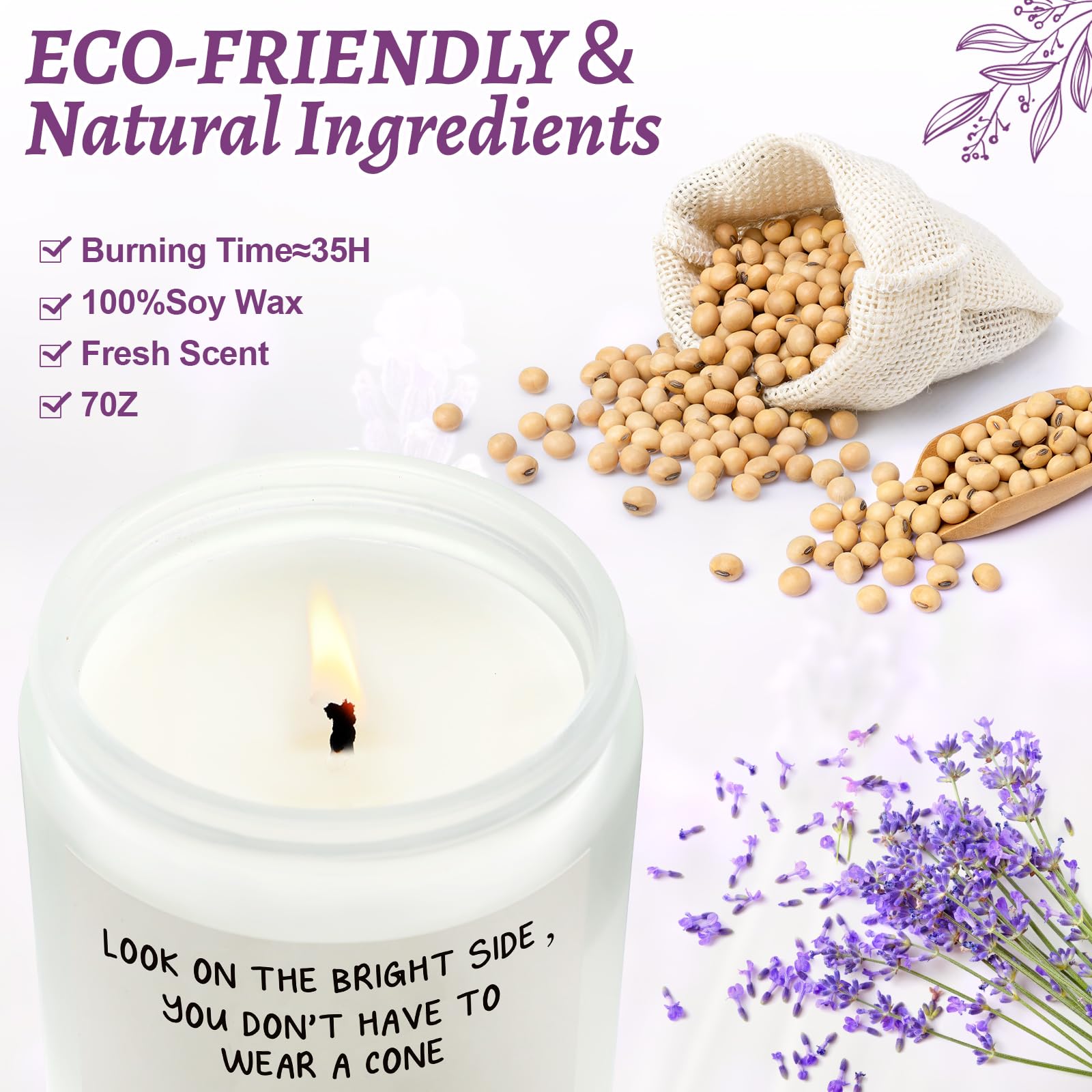 Newtay vela de lavanda con etiqueta divertida que aporta aroma relajante