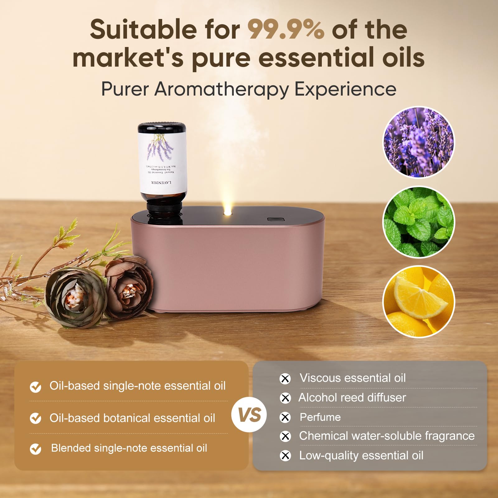 Nexalithron colocado en dormitorio para aroma silencioso y ambiente relajante