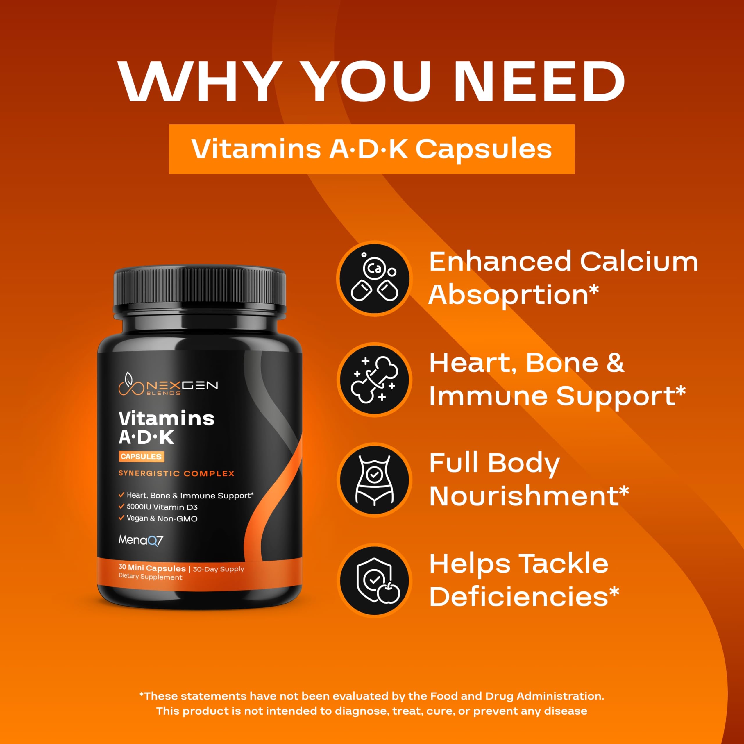 NEXGEN BLENDS ingredientes líquen y MenaQ7 que aportan biodisponibilidad