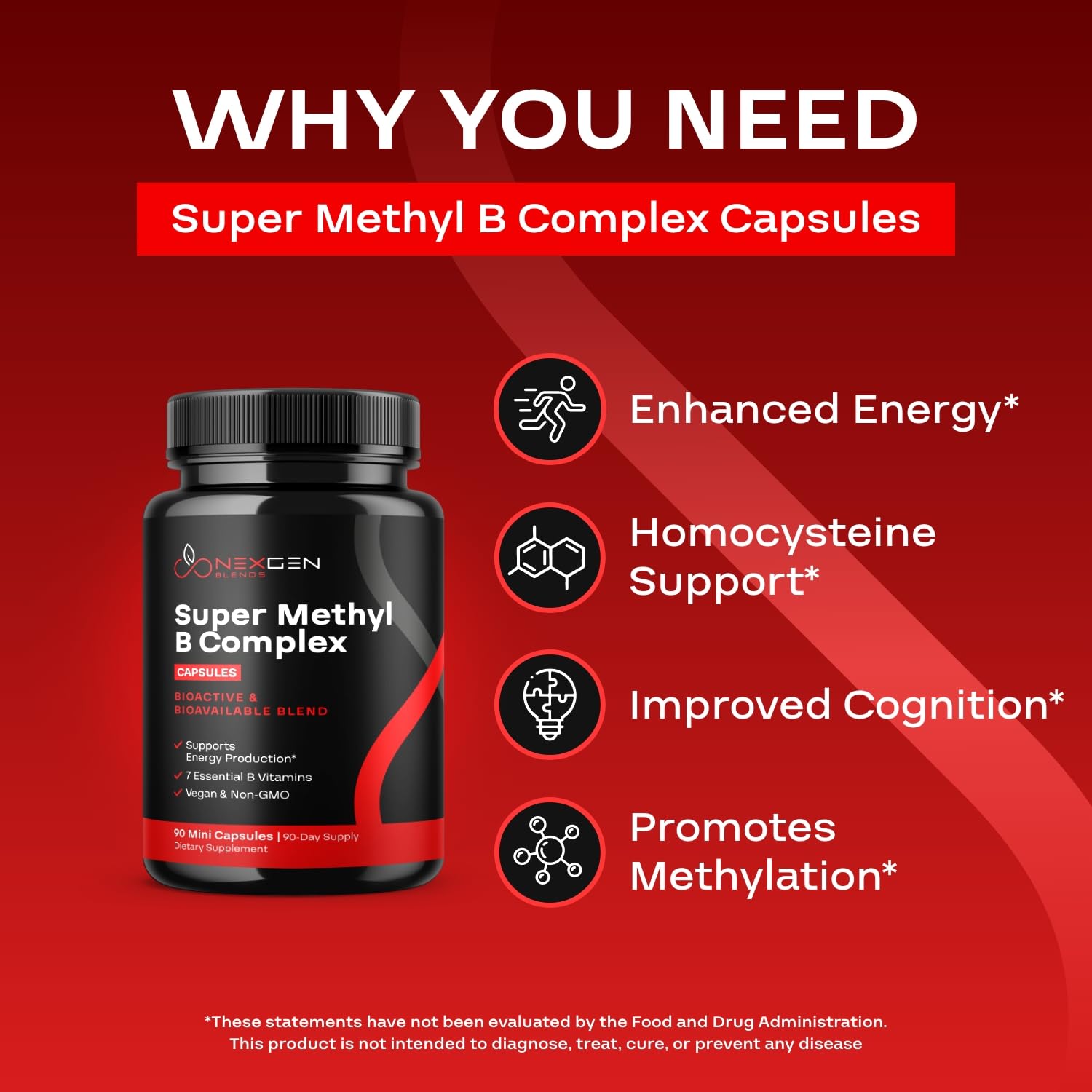 NEXGEN BLENDS etiqueta con ingredientes y formas metiladas visibles