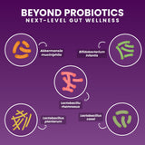 NEXT-MICROBIOME frasco con 30 tabletas indicando cantidad y escala