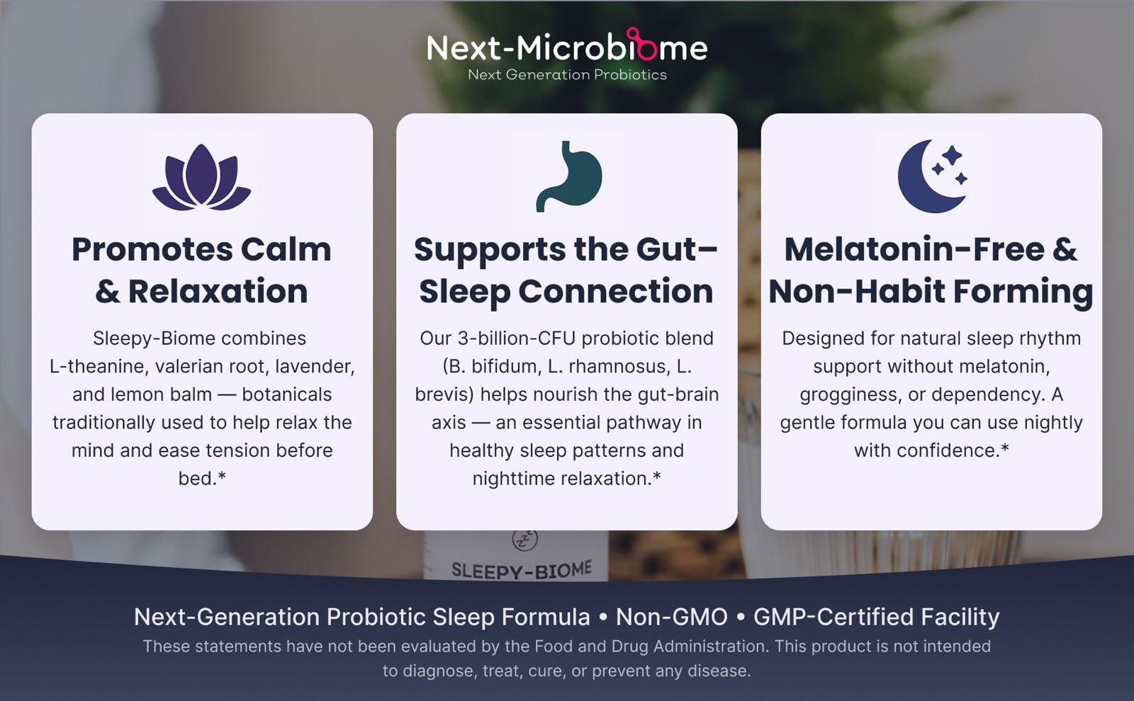 NEXT-MICROBIOME ingredientes clave agrupados para evidencia natural