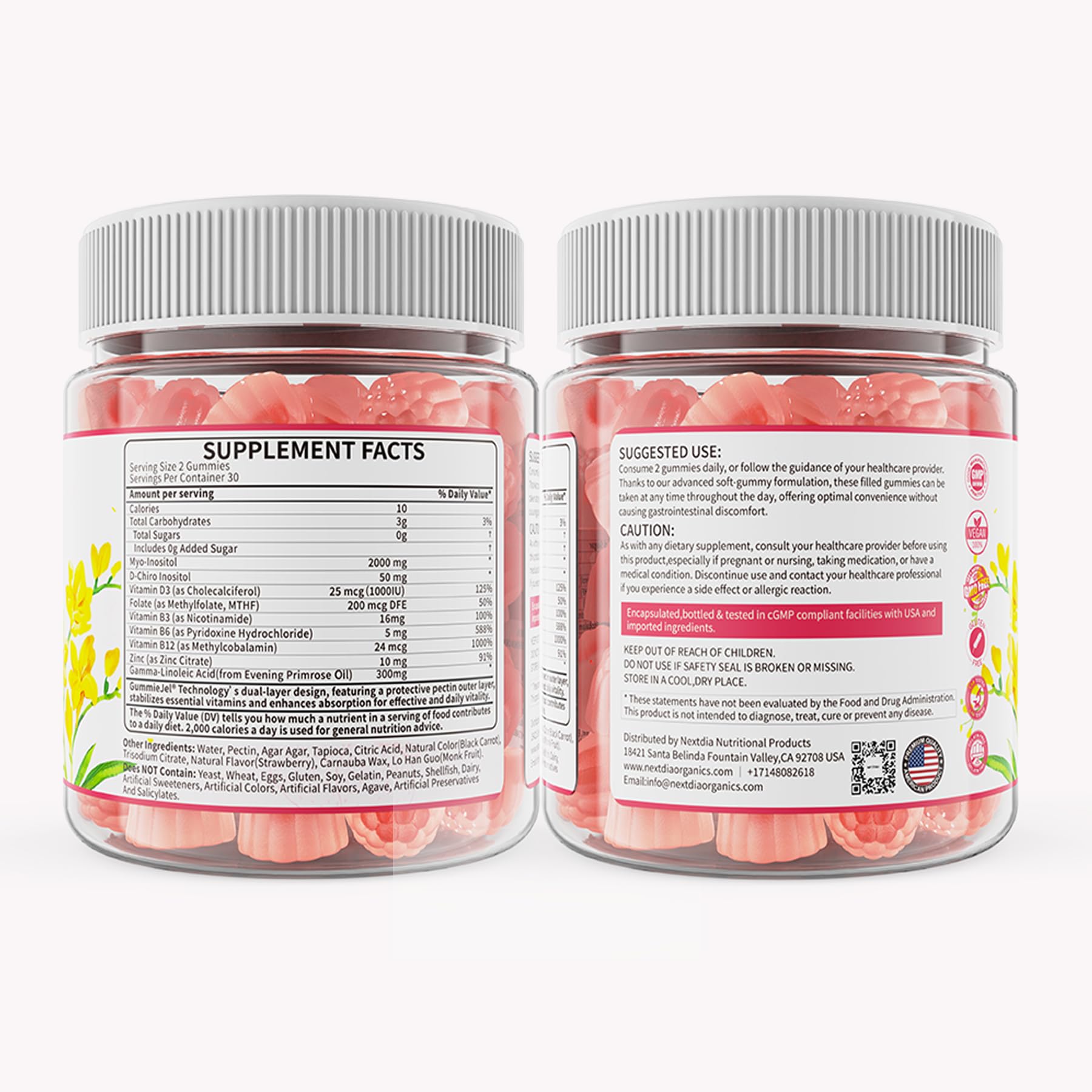 Nextdia caja y gomitas presentadas para regalar o almacenar