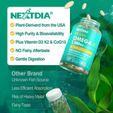 Nextdia imagen macro destacando CoQ10 y vitaminas D3 K2 en la fórmula