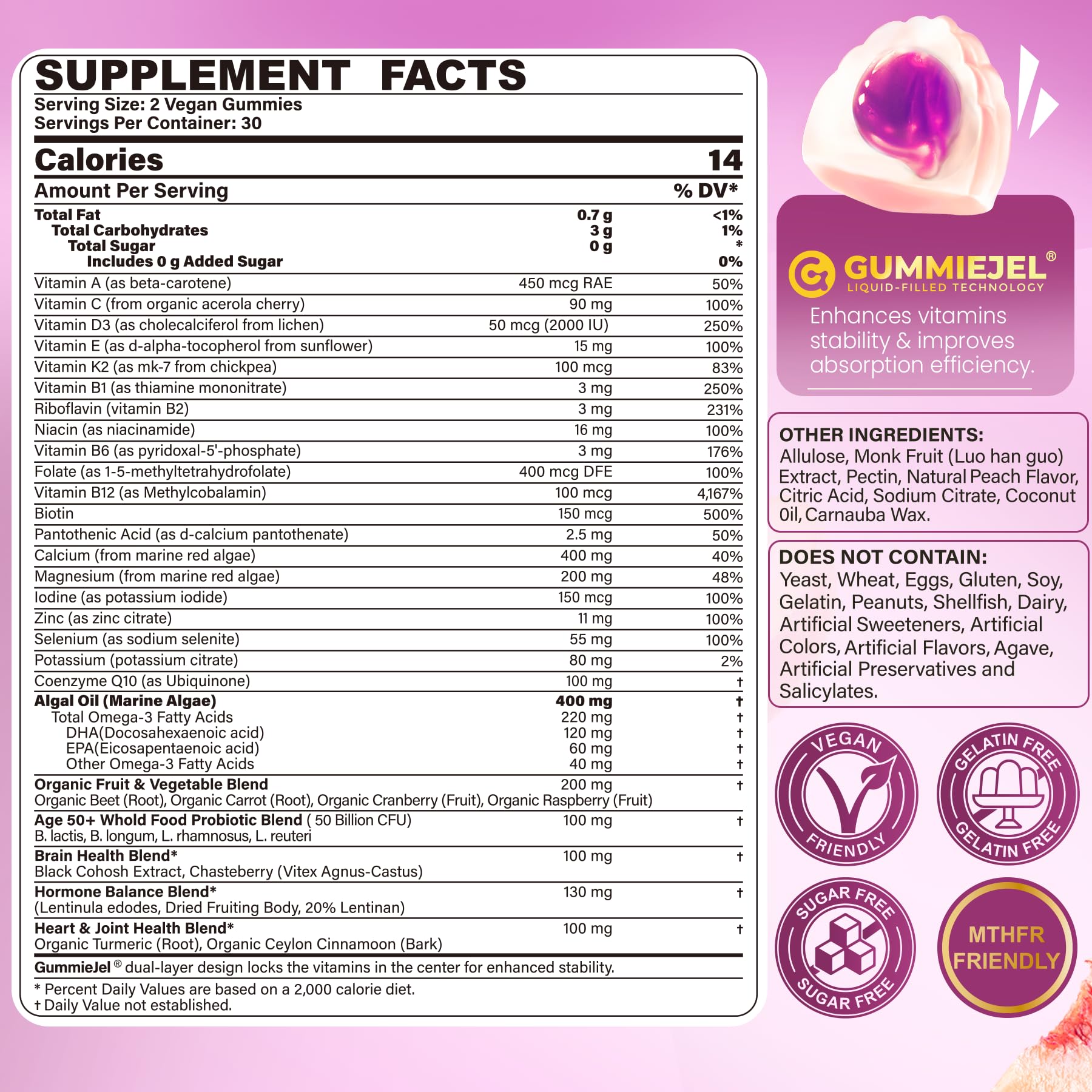 Nextdia primer plano de la doble capa GUMMIEJEL para estabilidad de nutrientes