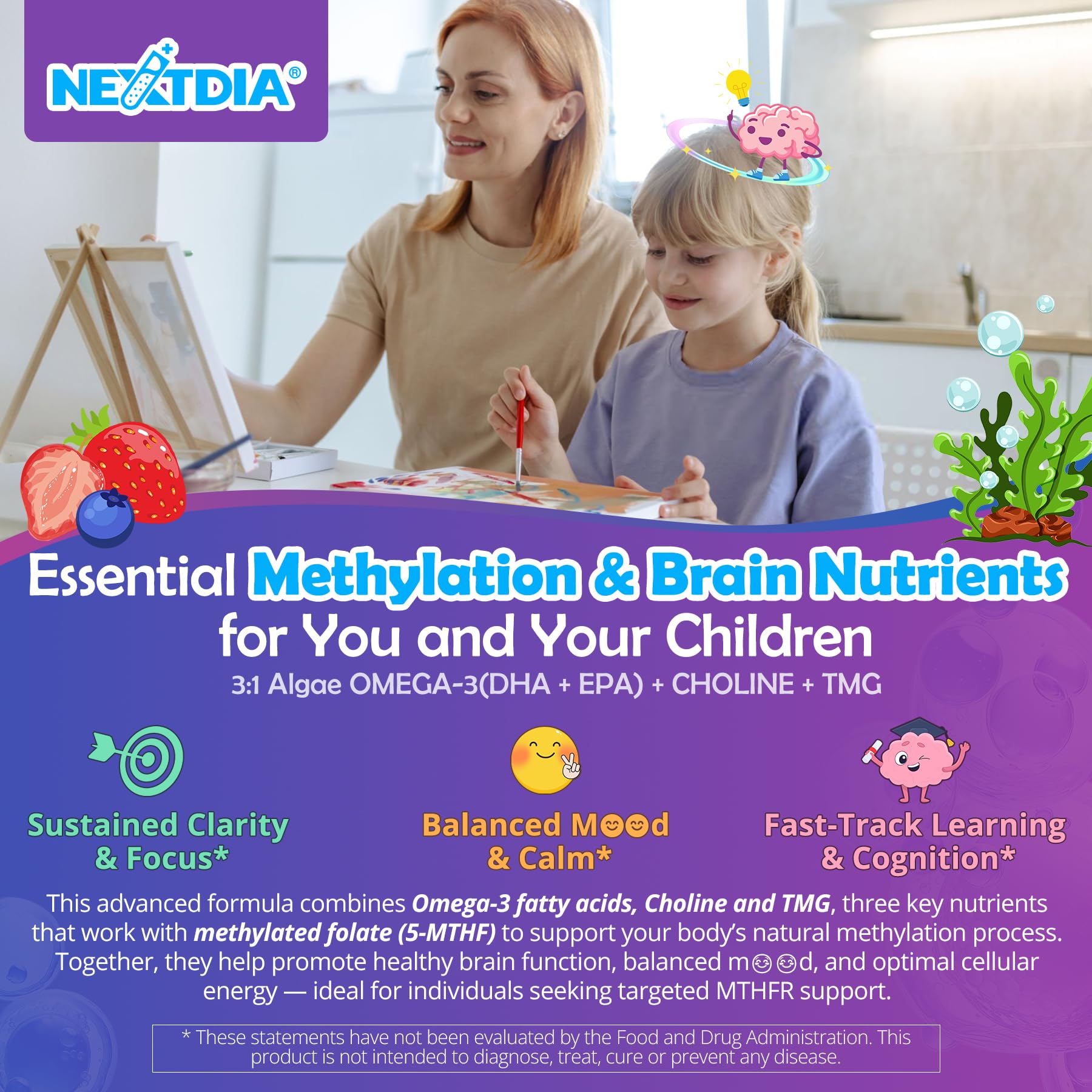 Nextdia etiqueta con lista de ingredientes y concentraciones claras