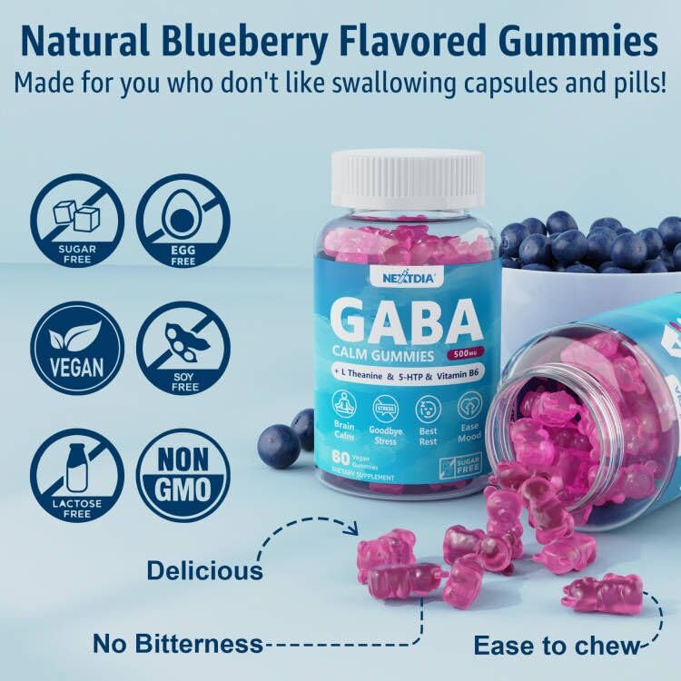 Nextdia gomitas GABA icono sin azúcar resaltando control calórico