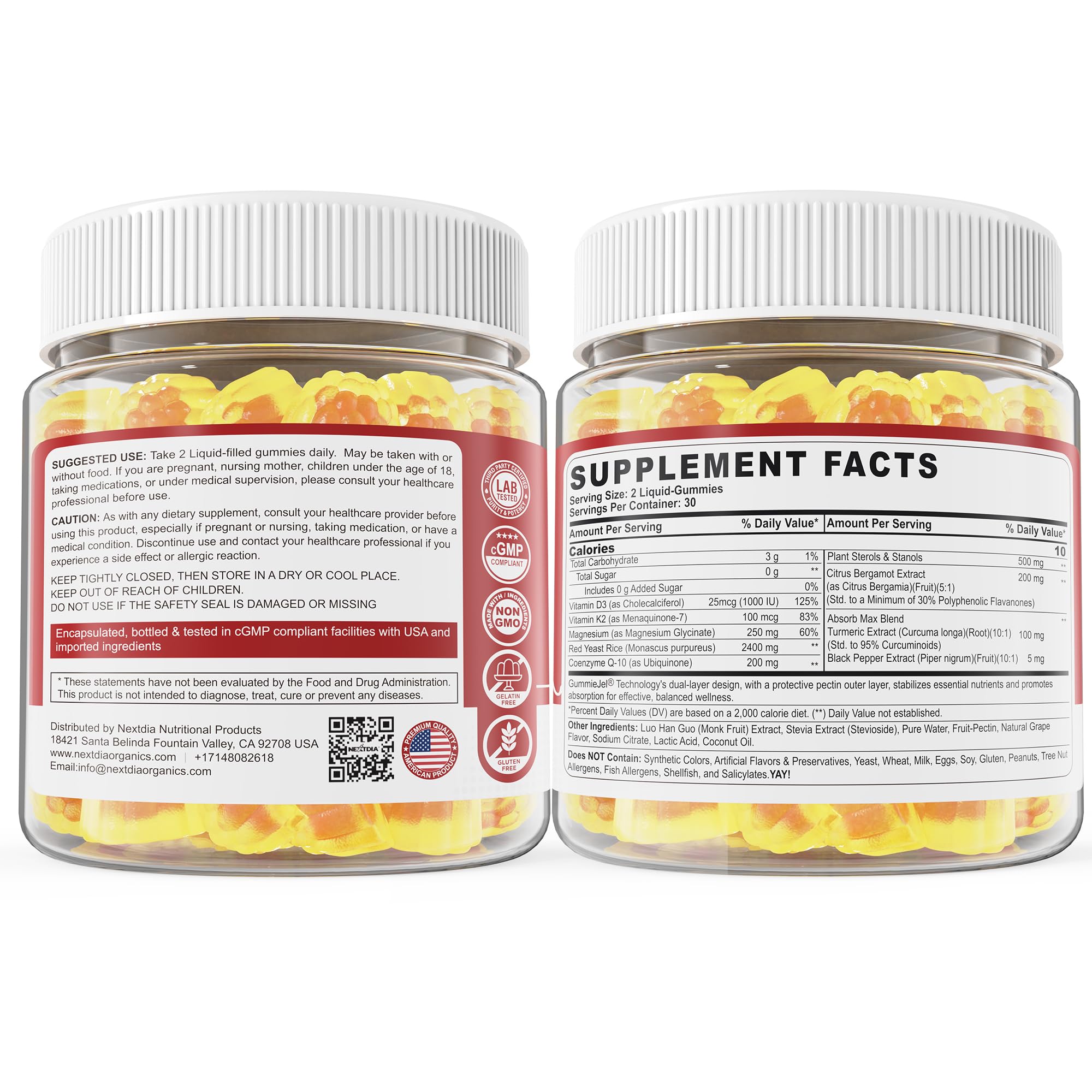 Nextdia variedad de gomitas alineadas resaltando sabor natural a uva