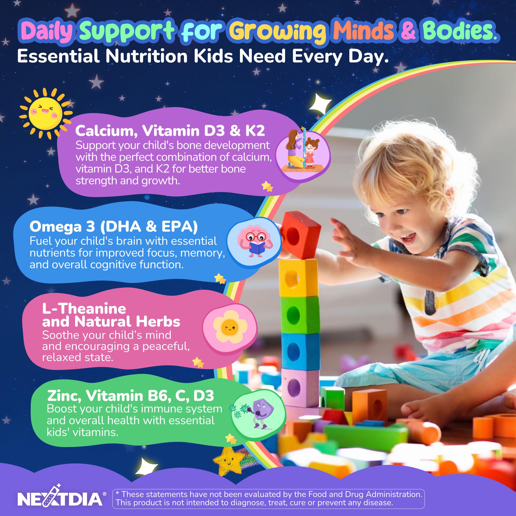 Etiqueta Nextdia con lista de ingredientes claves para confianza parental