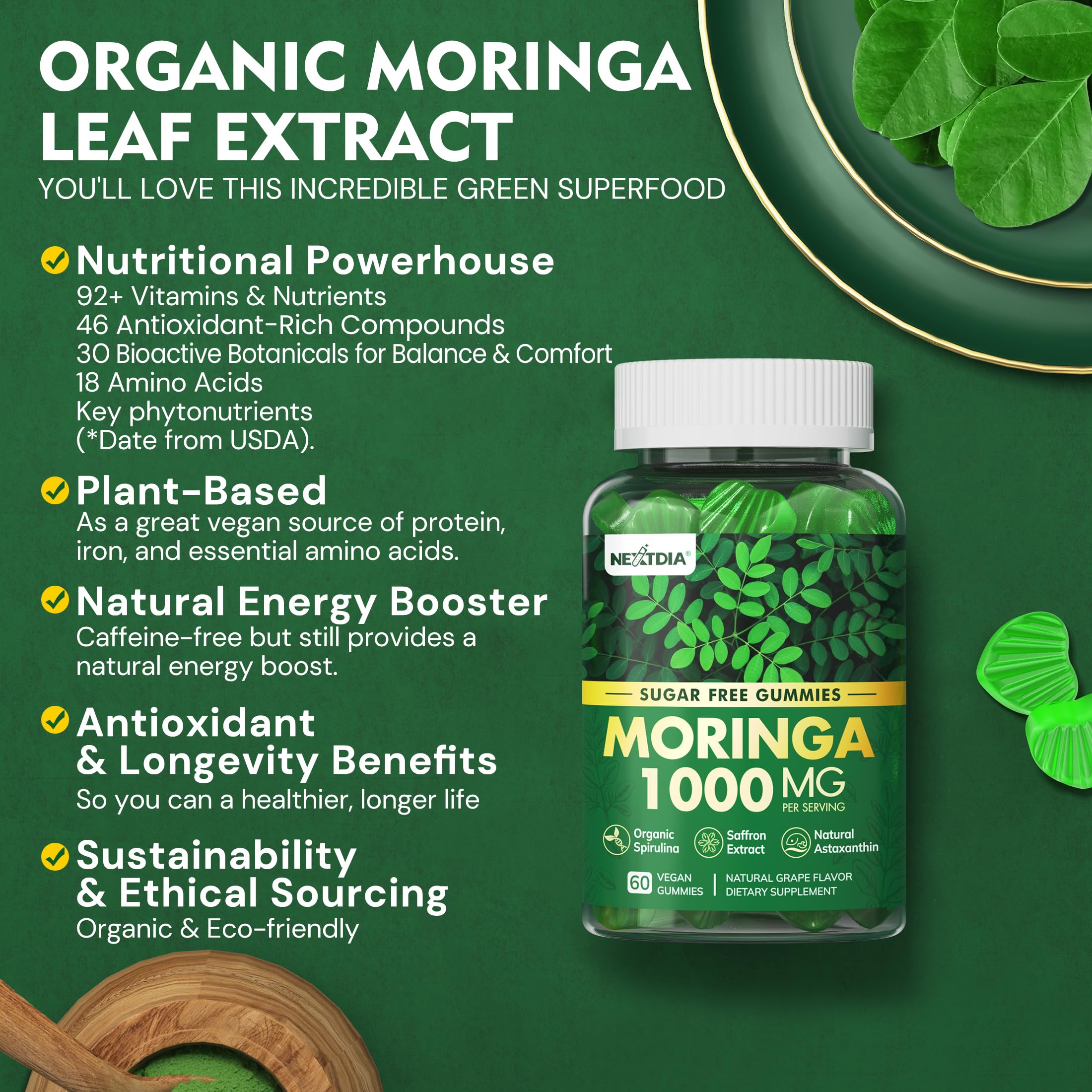 Nextdia moringa montones de ingredientes naturales para nutrición