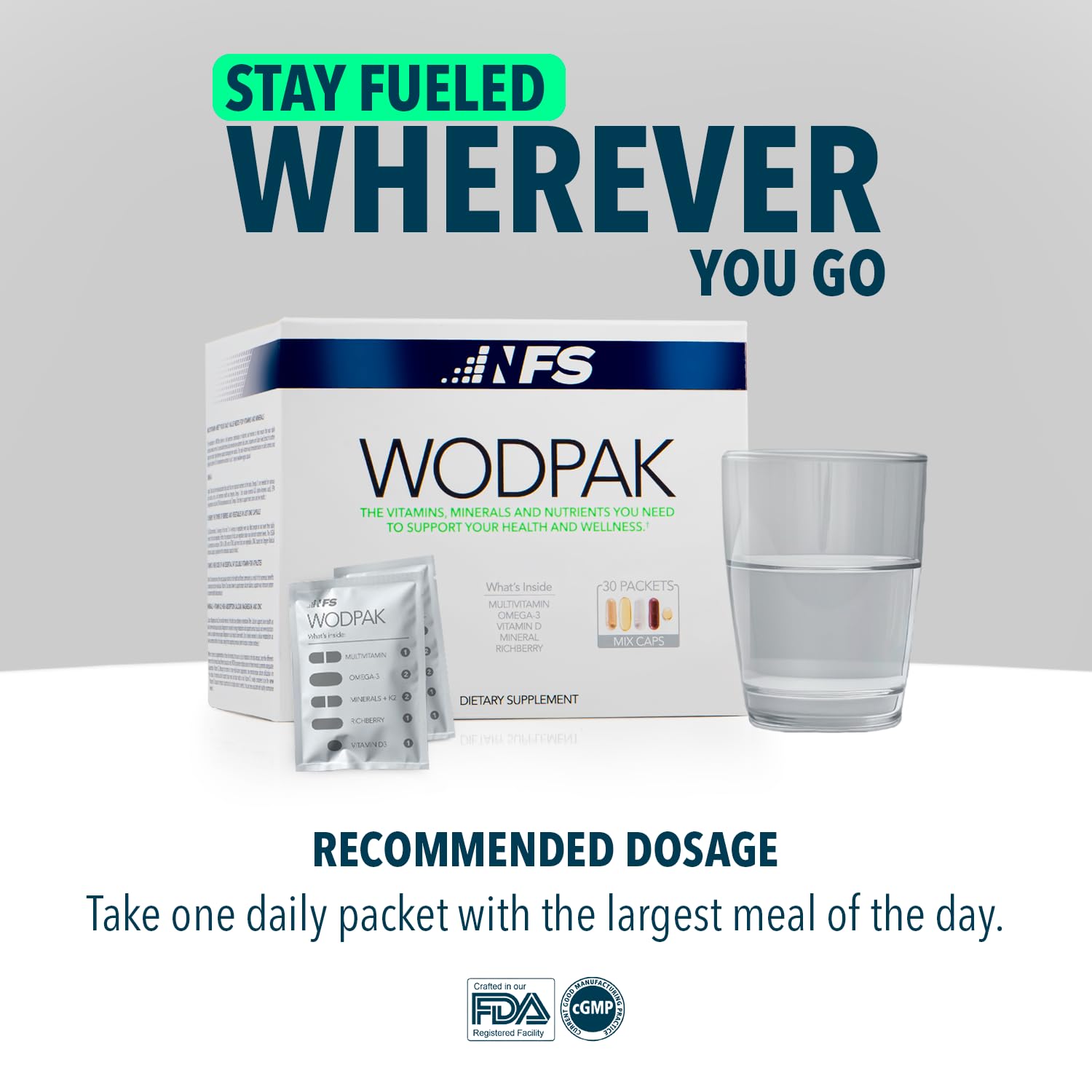 NF Sports WODPak en escenario de entrenamiento, complemento para atletas