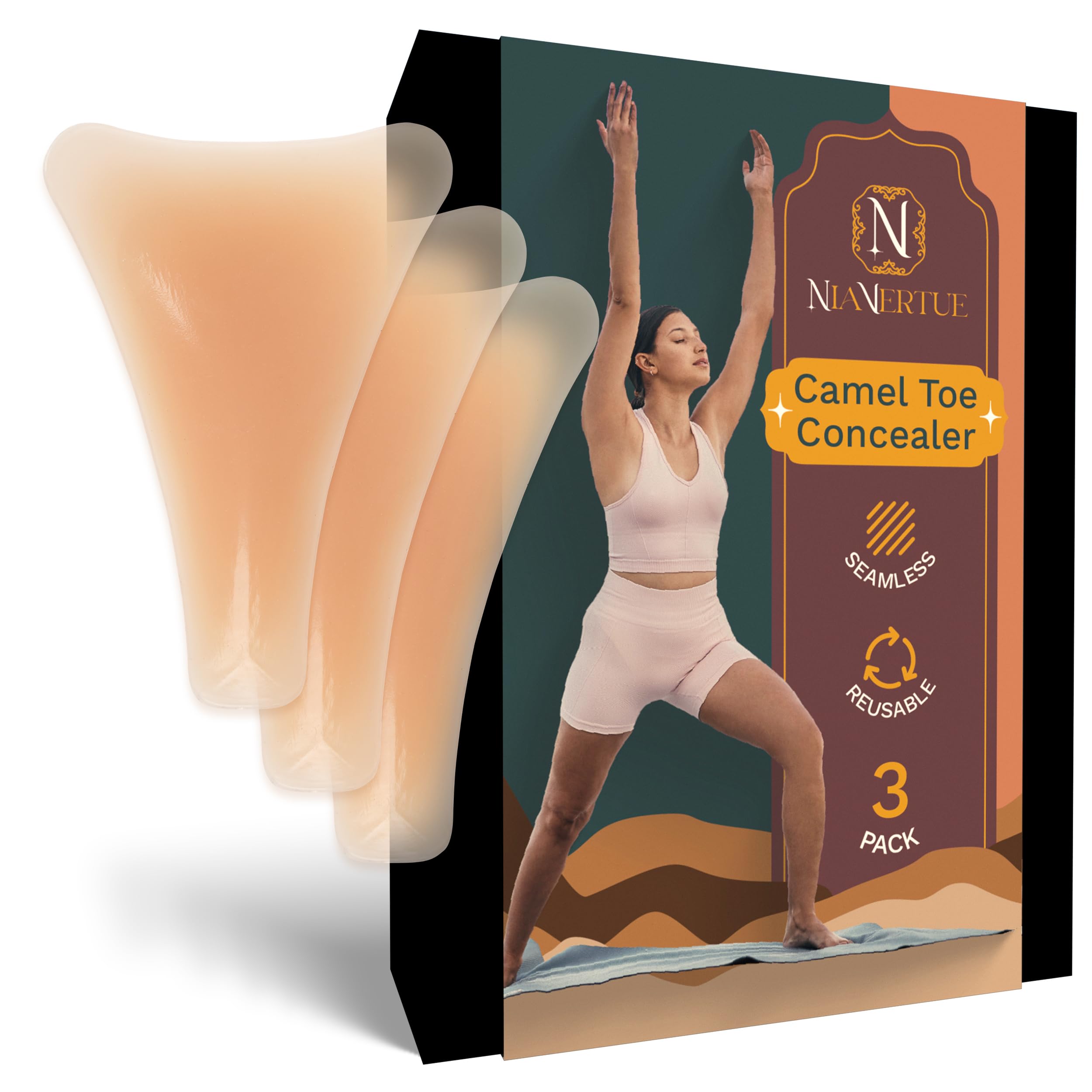 Nia Vertue vista frontal del concealer mostrando su perfil discreto y cómodo