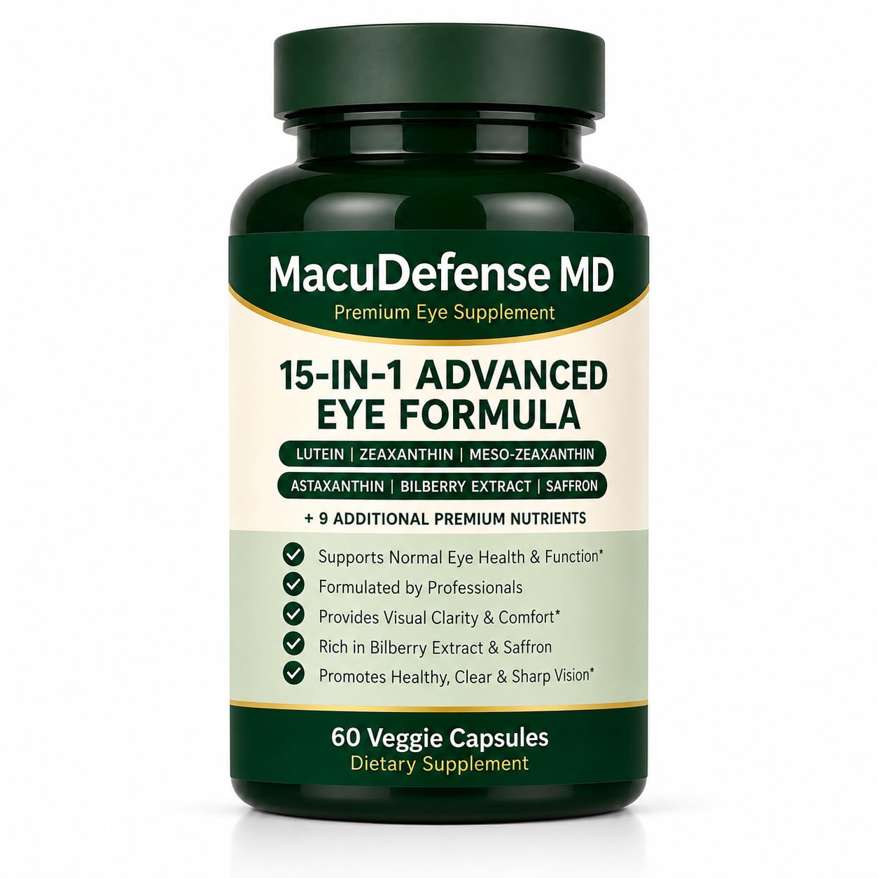 Nichalous Macudefense MD botella frontal mostrando diseño y beneficio visual