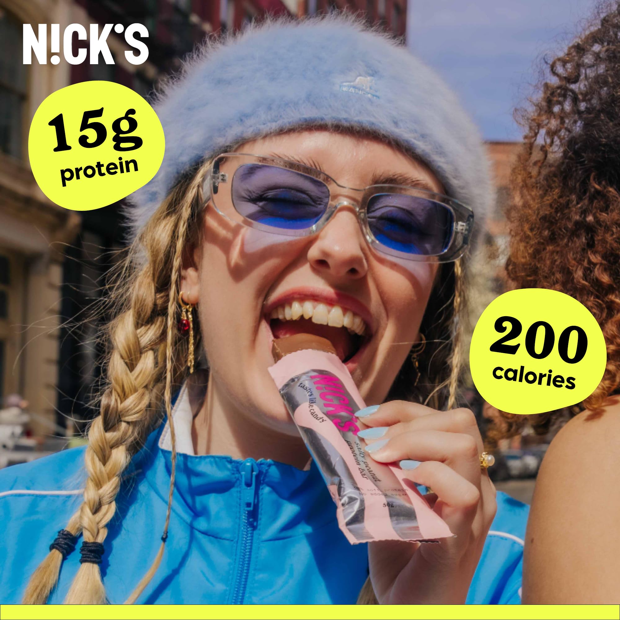 N!CK'S barra envuelta individualmente, fácil de transportar