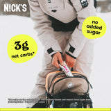 N!CK'S caramelo cremoso en primer plano que promete sabor indulgente sin azúcares