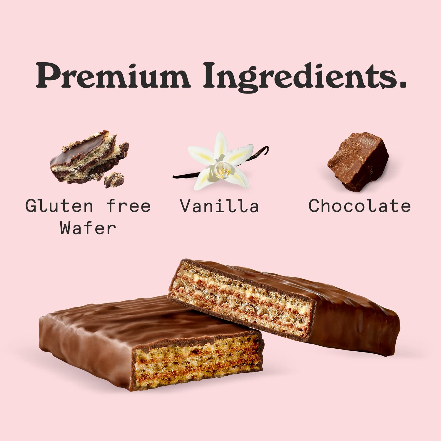 N!CK'S primer plano del recubrimiento de chocolate, sabor intenso sin azúcares añadidos