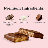 N!CK'S primer plano del recubrimiento de chocolate, sabor intenso sin azúcares añadidos