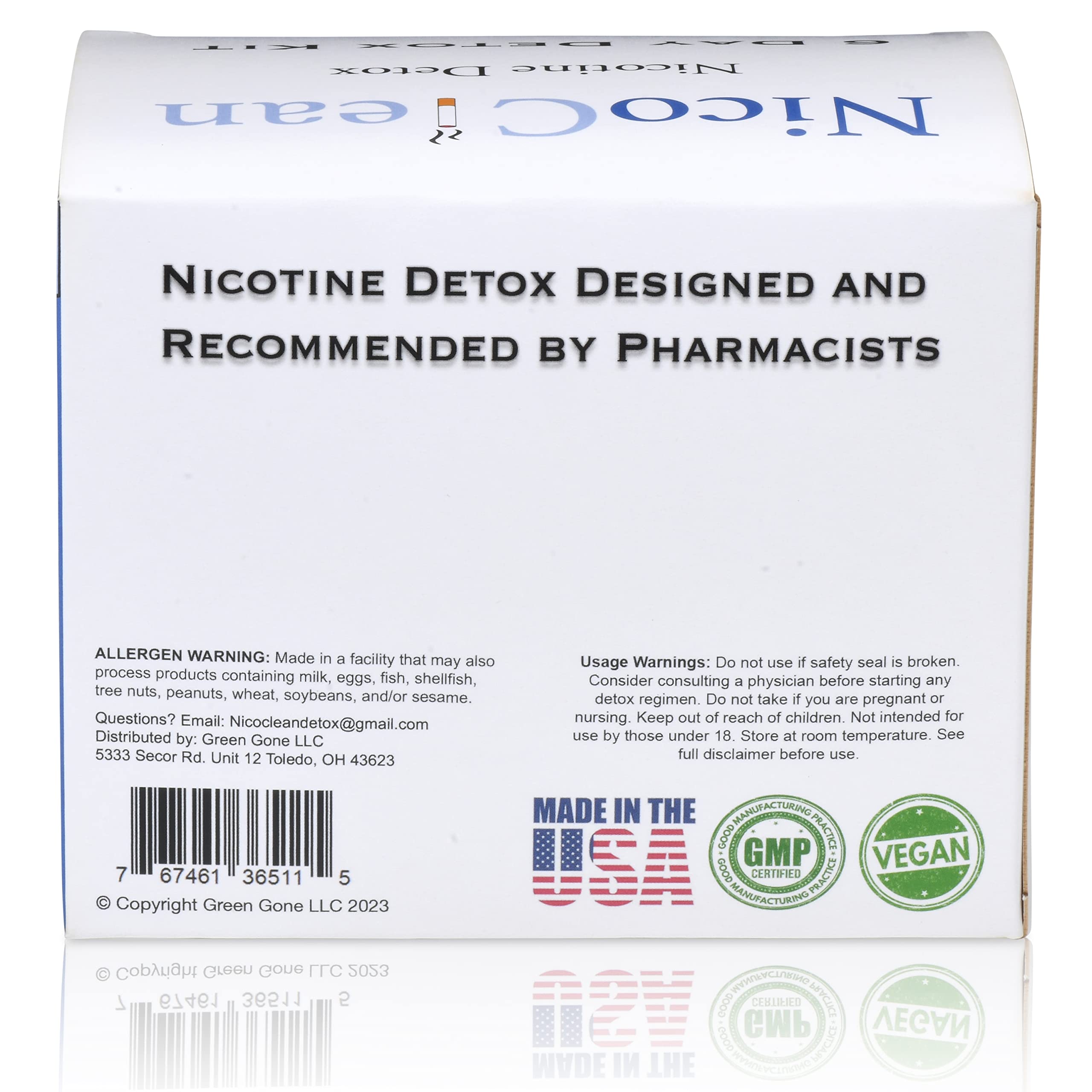 NICOCLEAN primer plano de una tira de prueba para verificar nicotina