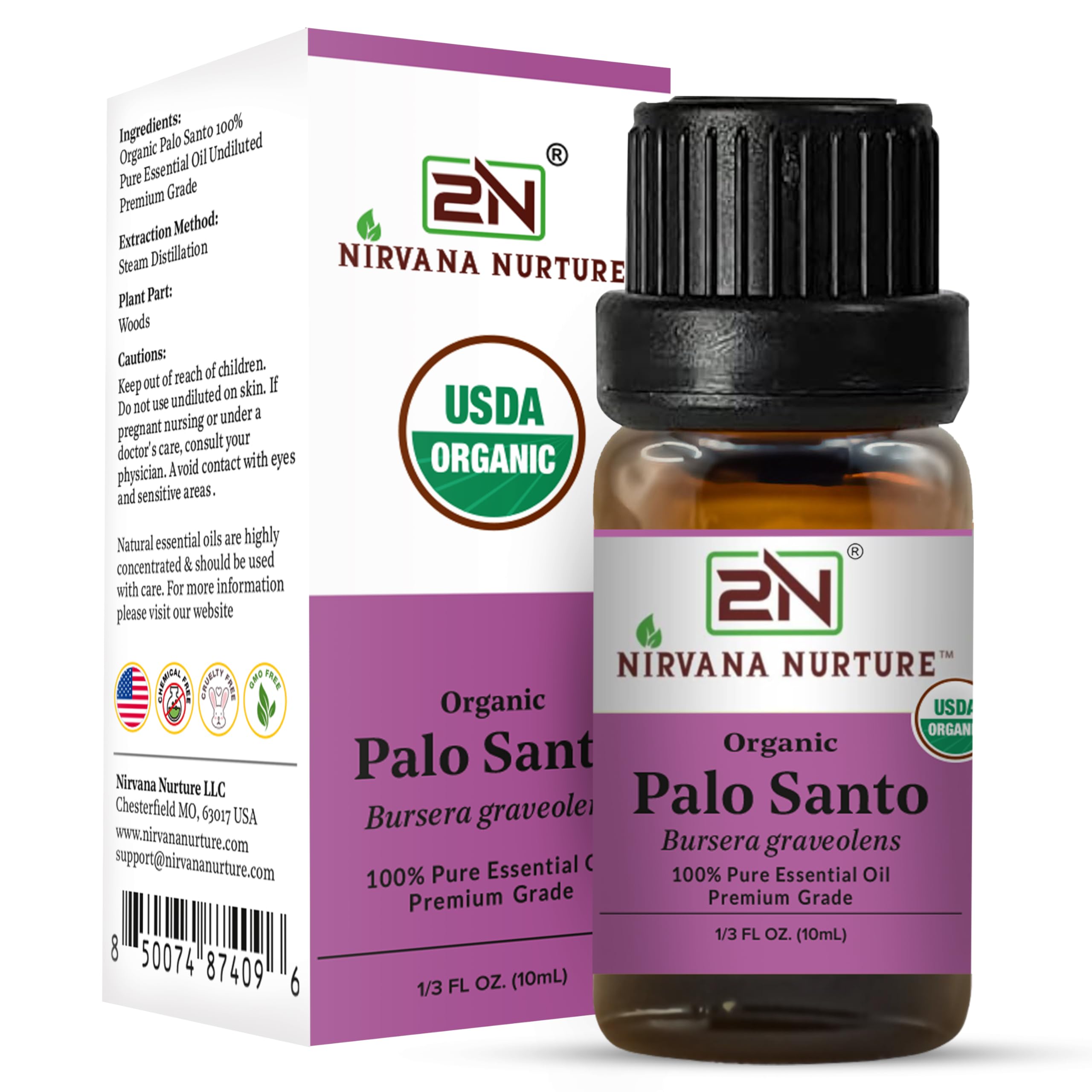 Nirvana Nurture aceite diluido para masaje mostrando aplicación segura