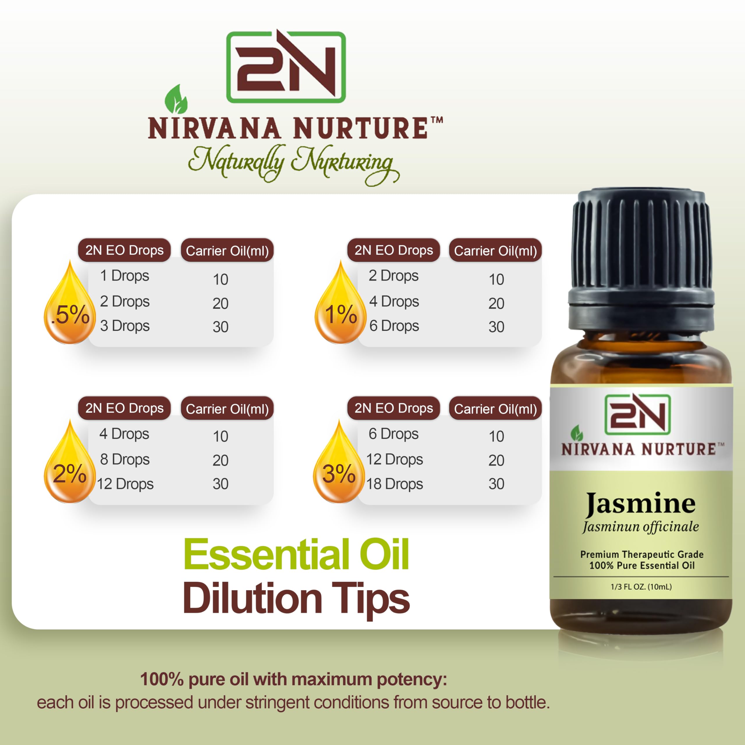 Nirvana Nurture flores de jazmín crudas como origen natural del aceite