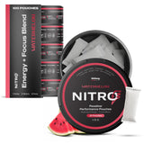 Nitro Pouches lata frontal Watermelon mostrando diseño y conveniencia