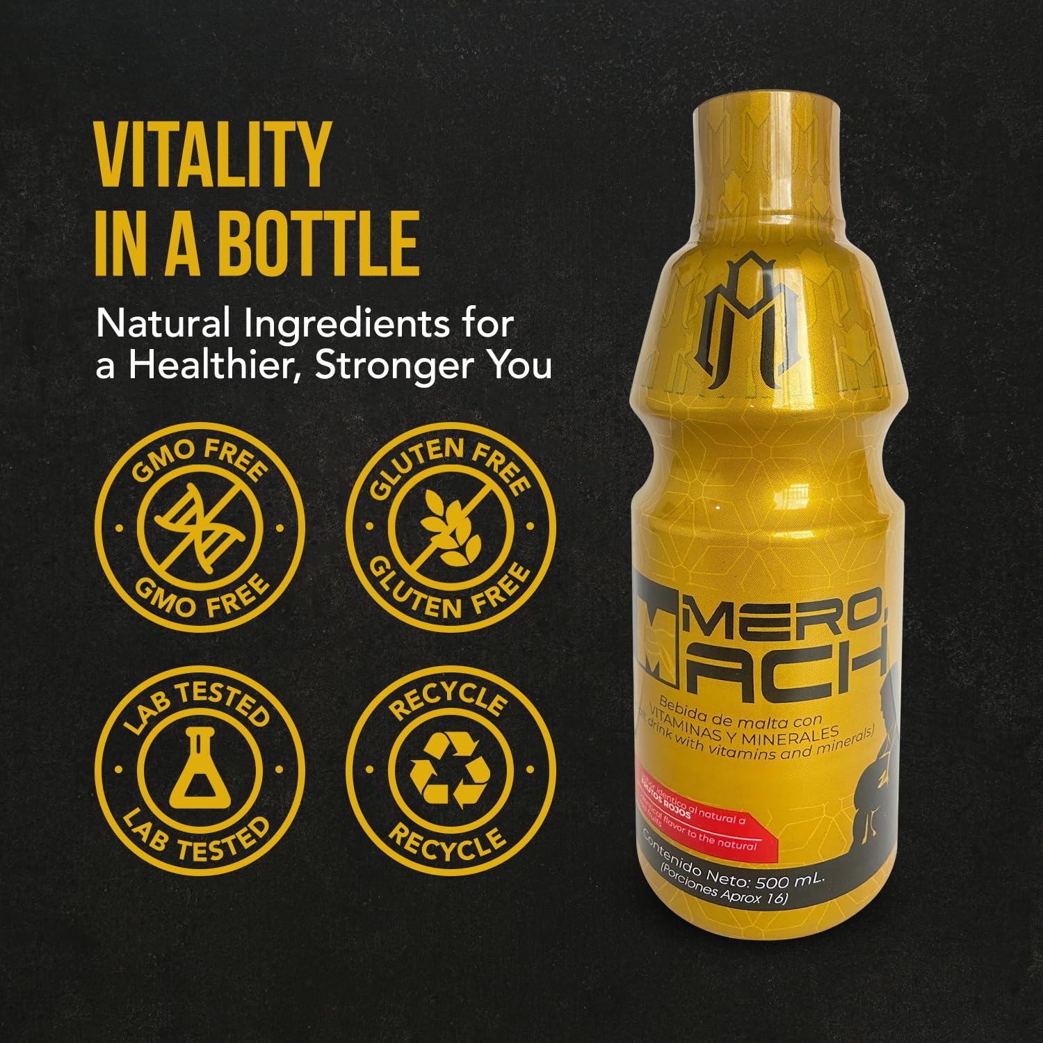 NITROFIT Mero.MACH Plus etiqueta con ingredientes destacando origen colombiano