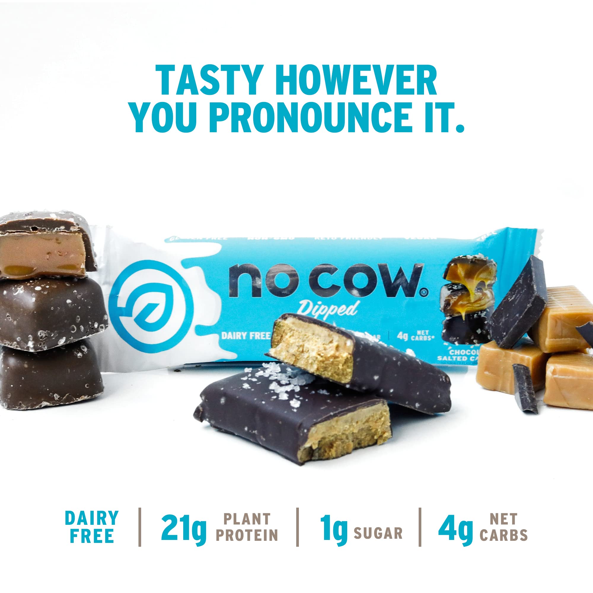 No Cow barra en mano para comparar tamaño y facilitar consumo fuera de casa
